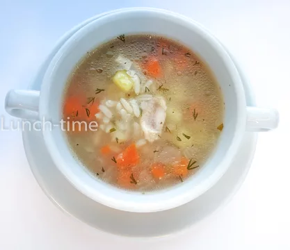 Суп куриный с рисом