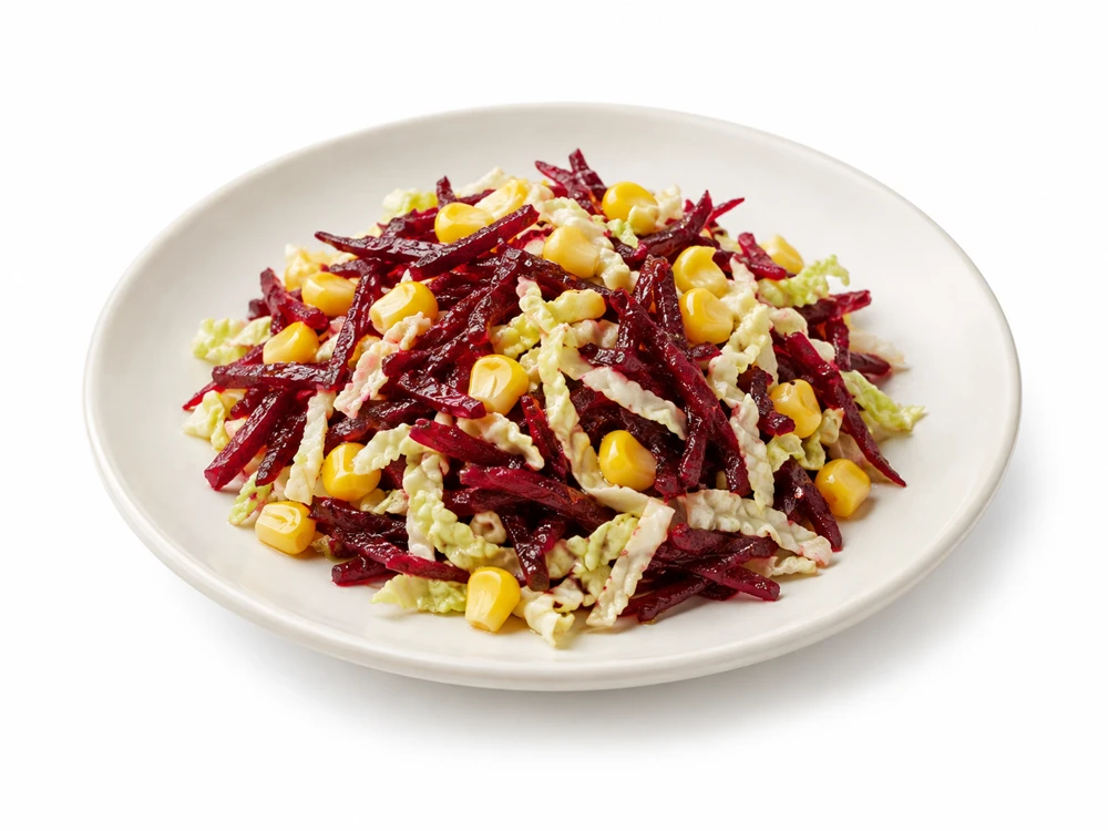 Салат из свеклы с кукурузой и пекинской капустой