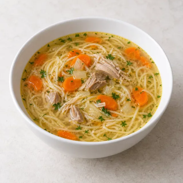 Суп-лапша на мясном бульоне с вермишелью