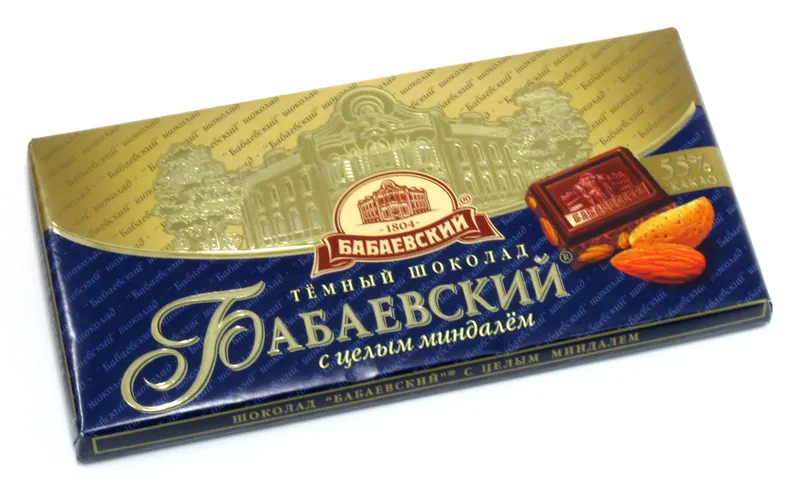Шоколад "Бабаевский" горький с миндалём, 90 гр