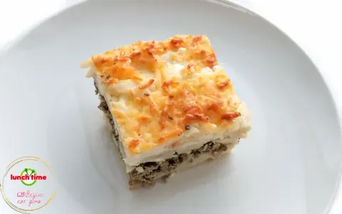 Запеканка из макарон с фаршем и яично-сливочной заливкой
