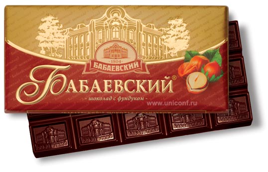 Шоколад "Бабаевский" с фундуком; горький, 90 гр